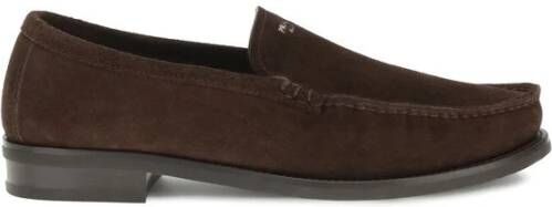 Prada Suede Loafers met Screen-Printed Logo