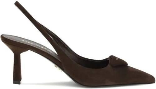 Prada Suede Slingback Pumps met Driehoekig Logo