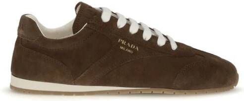 Prada Suède Sneakers met Gedrukt Logo