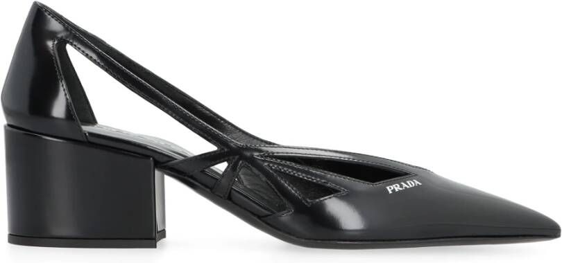 Prada Uitgesneden Leren Pumps met Blokhak