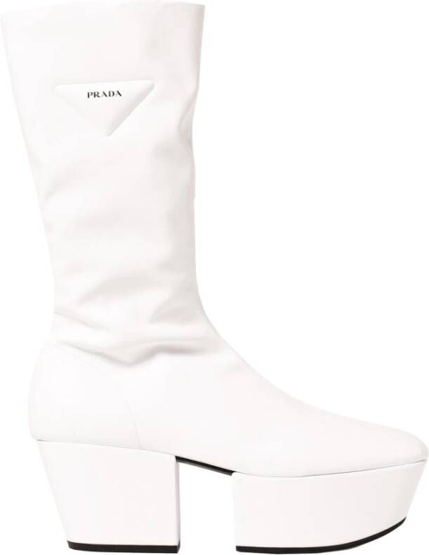 Prada Verhoogde Platformlaarzen White Dames