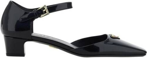 Prada Vierkante neus leren pumps met enkelband