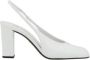 Prada Vierkante Neus Leren Slingback Hakken White Dames - Thumbnail 2