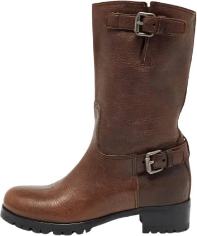 Prada Vintage Pre-owned Leather boots Brown Dames