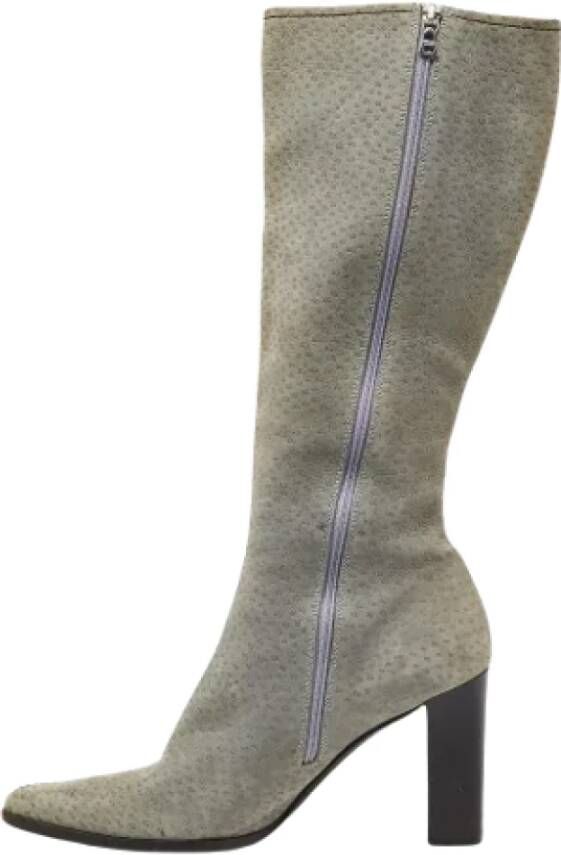 Prada Vintage Pre-owned Leather boots Gray Dames