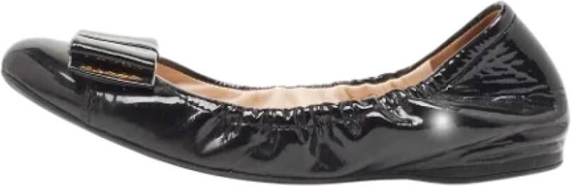 Prada Vintage Pre-owned Leather flats Black Dames