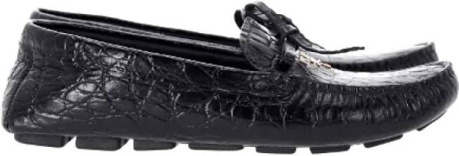 Prada Vintage Pre-owned Leather flats Black Dames