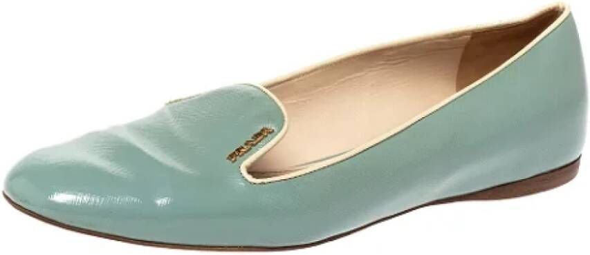 Prada Vintage Pre-owned Leather flats Blue Dames