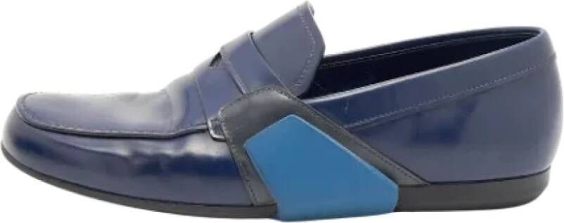 Prada Vintage Pre-owned Leather flats Blue Dames