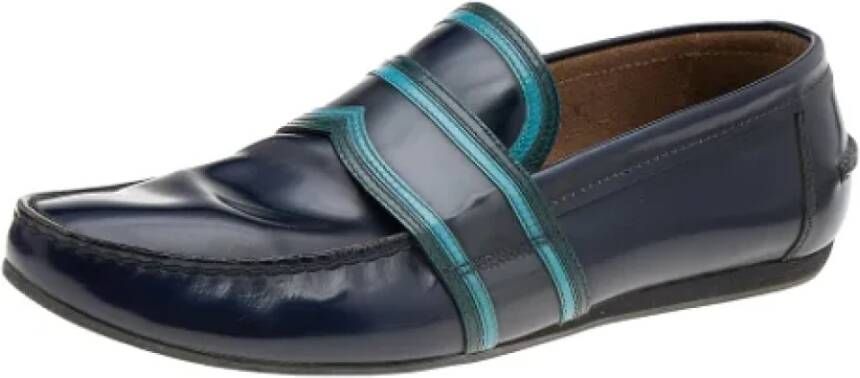 Prada Vintage Pre-owned Leather flats Blue Dames