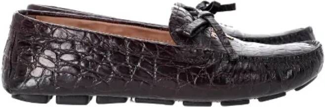 Prada Vintage Pre-owned Leather flats Brown Dames