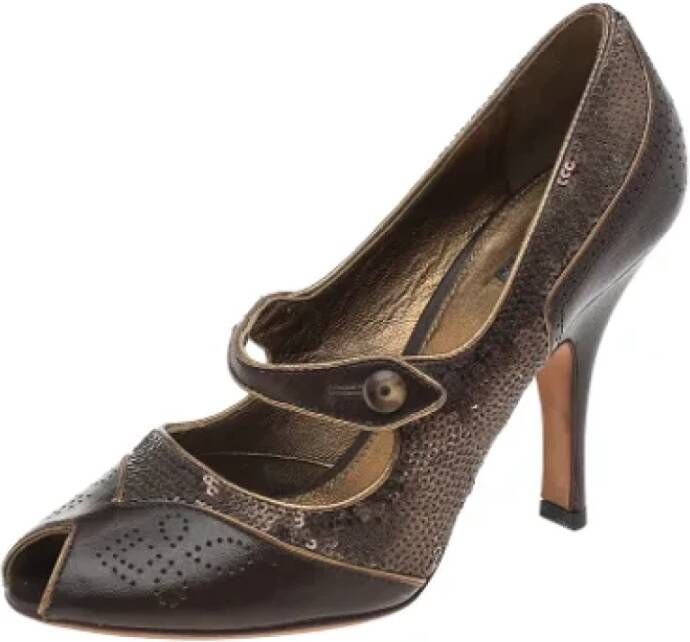 Prada Vintage Pre-owned Leather heels Brown Dames