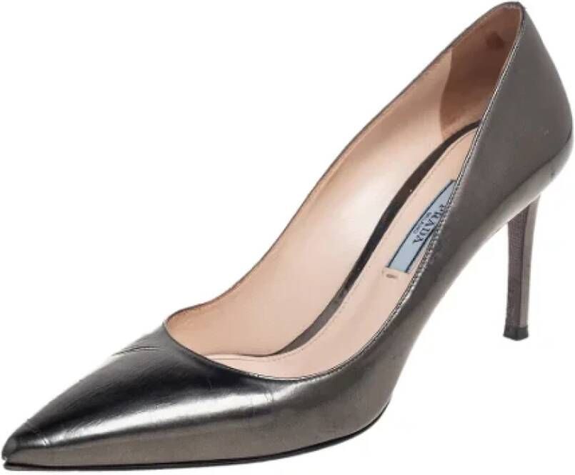 Prada Vintage Pre-owned Leather heels Gray Dames