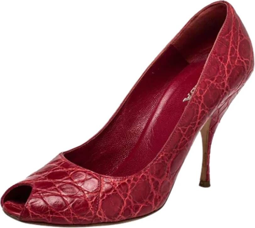 Prada Vintage Pre-owned Leather heels Red Dames