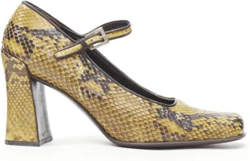 Prada Vintage Pre-owned Leather heels Yellow Dames