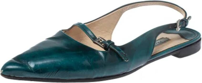 Prada Vintage Pre-owned Leather mules Green Dames