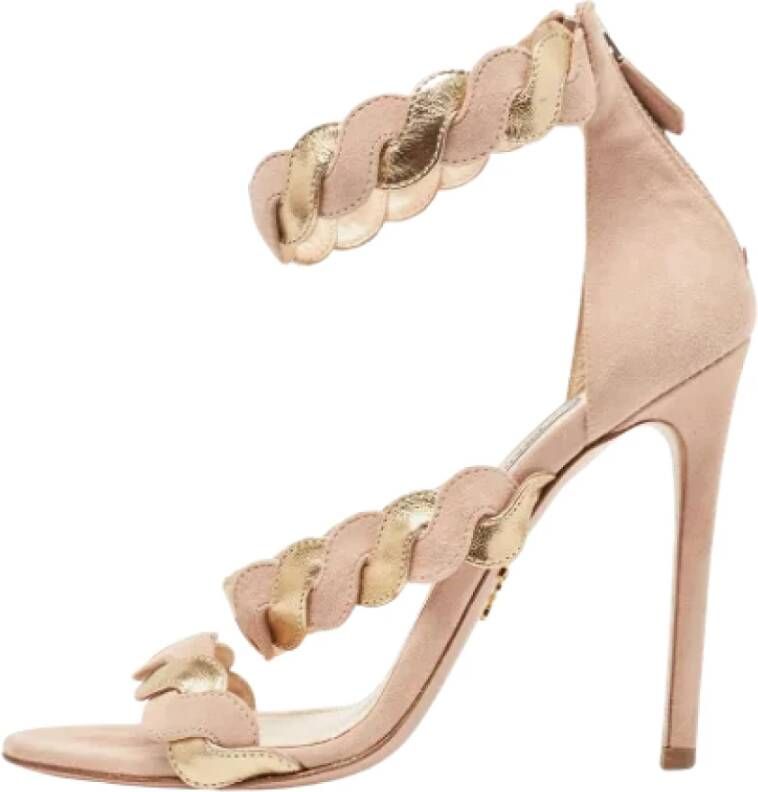 Prada Vintage Pre-owned Leather sandals Beige Dames