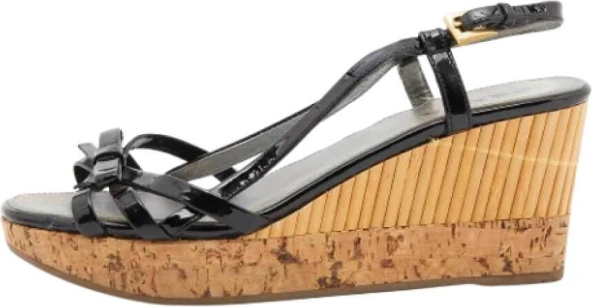 Prada Vintage Pre-owned Leather sandals Black Dames