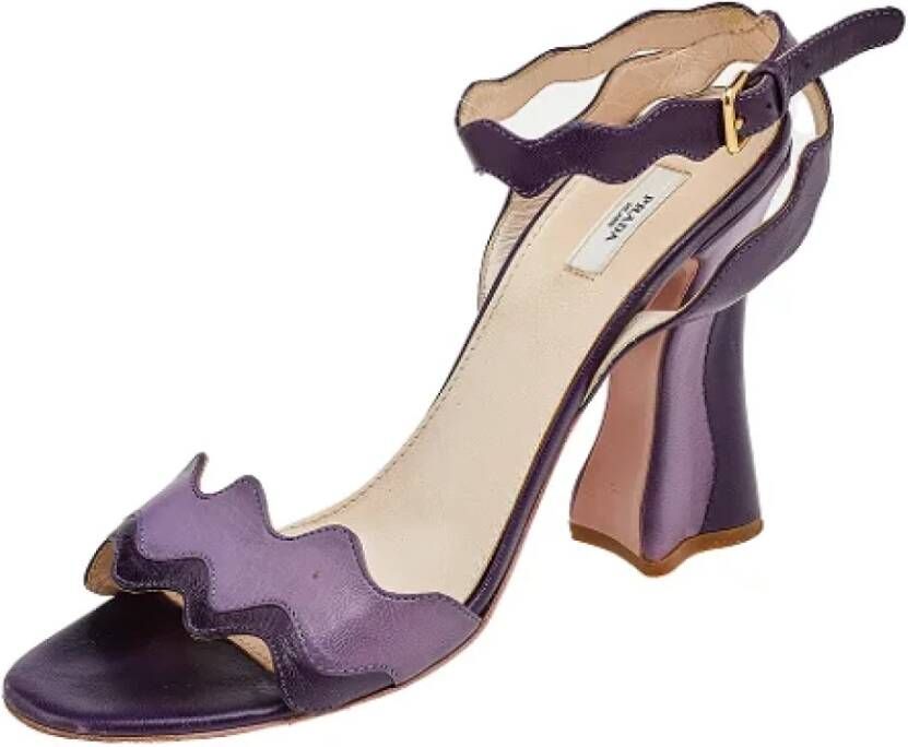 Prada Vintage Pre-owned Leather sandals Purple Dames