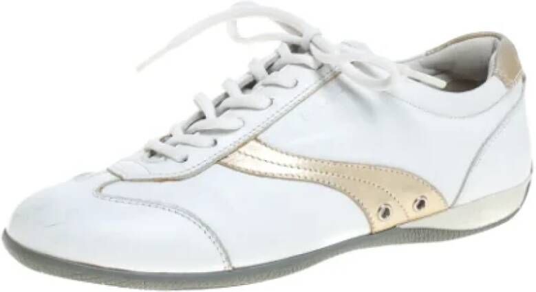 Prada Vintage Pre-owned Leather sneakers White Dames