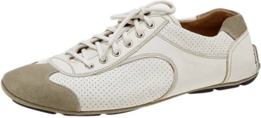 Prada Vintage Pre-owned Leather sneakers White Dames