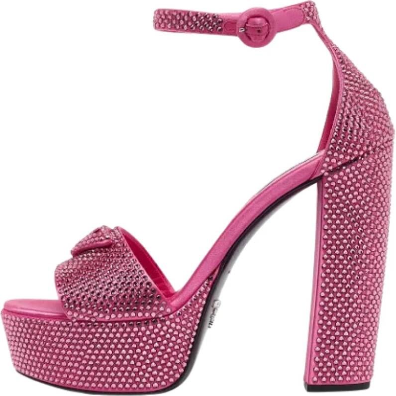 Prada Vintage Pre-owned Satin sandals Pink Dames