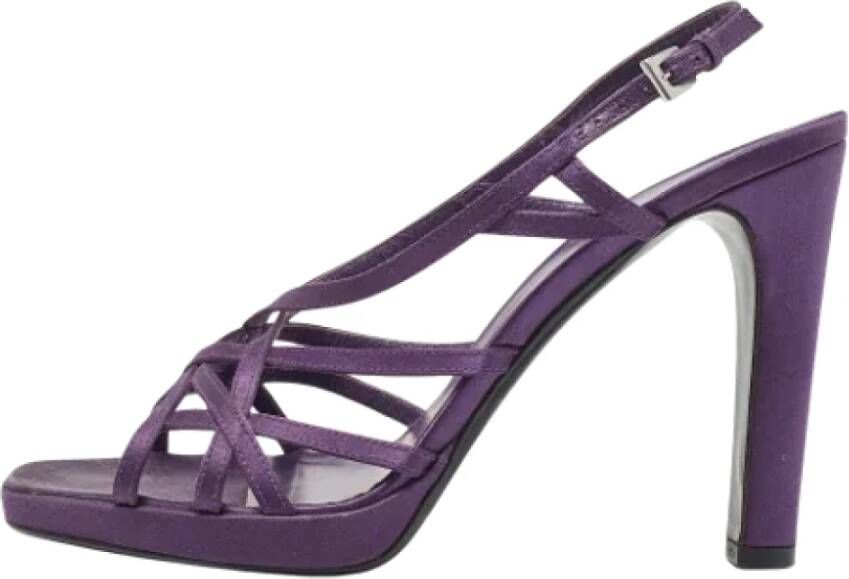 Prada Vintage Pre-owned Satin sandals Purple Dames