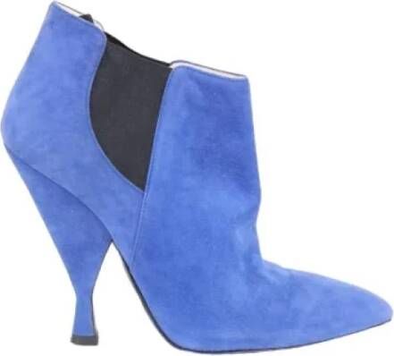 Prada Vintage Pre-owned Suede boots Blue Dames