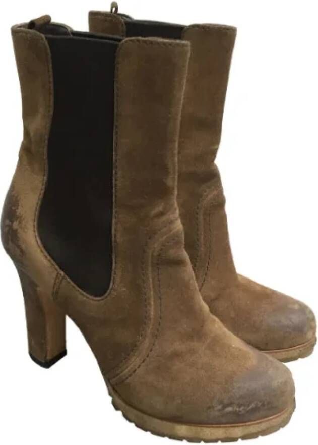 Prada Vintage Pre-owned Suede boots Brown Dames