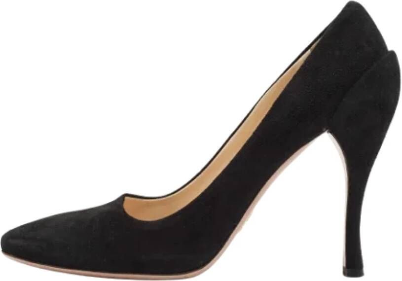 Prada Vintage Pre-owned Suede heels Black Dames