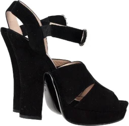 Prada Vintage Pre-owned Suede heels Black Dames