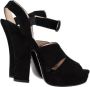 Prada Vintage Pre-owned Suede heels Black Dames - Thumbnail 1