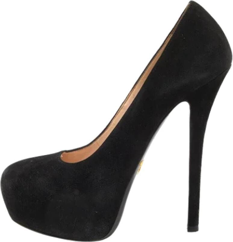 Prada Vintage Pre-owned Suede heels Black Dames