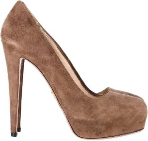 Prada Vintage Pre-owned Suede heels Brown Dames