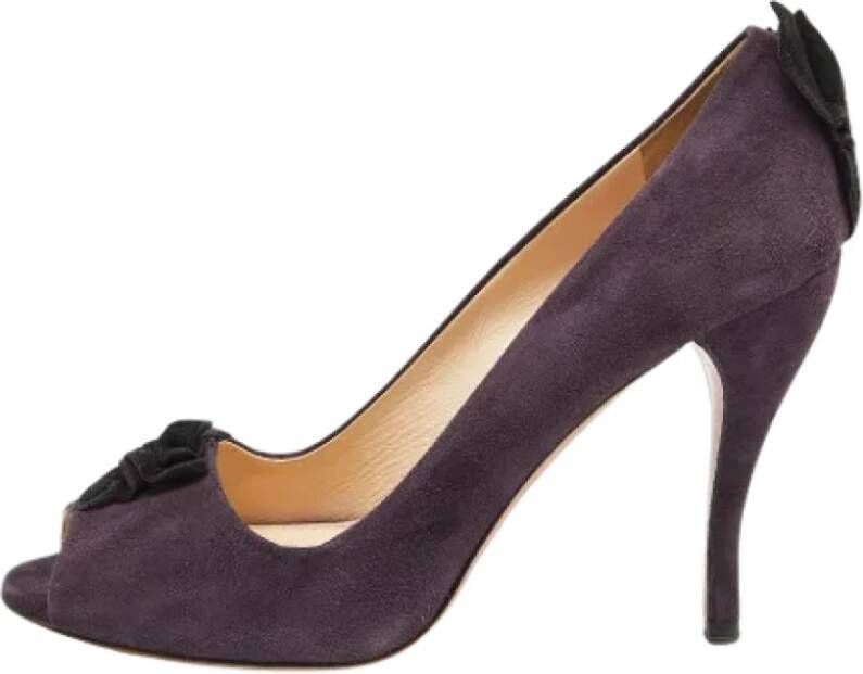 Prada Vintage Pre-owned Suede heels Purple Dames