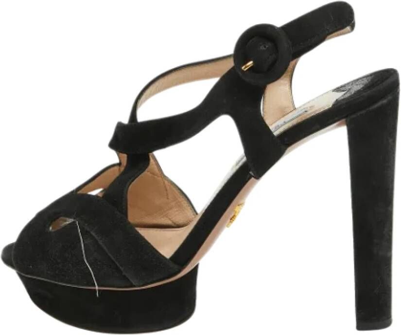 Prada Vintage Pre-owned Suede sandals Black Dames
