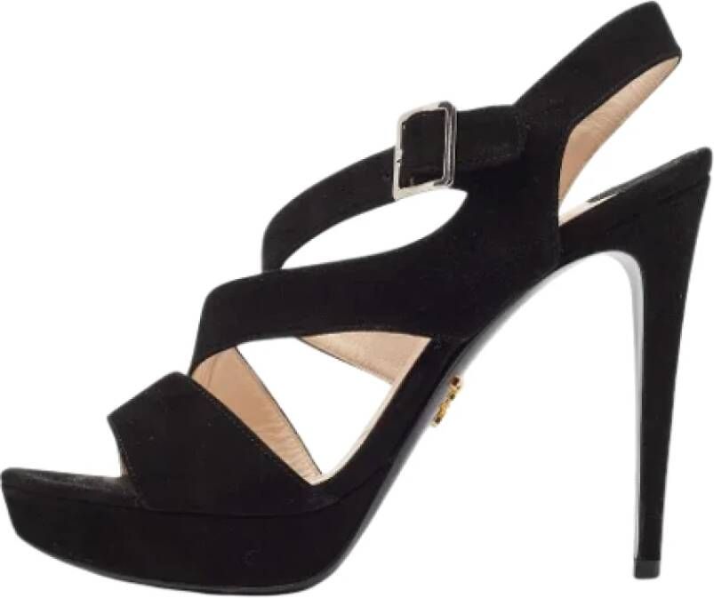 Prada Vintage Pre-owned Suede sandals Black Dames