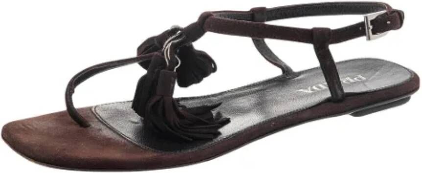 Prada Vintage Pre-owned Suede sandals Brown Dames