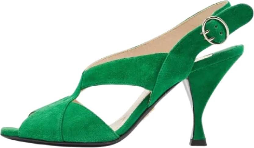 Prada Vintage Pre-owned Suede sandals Green Dames