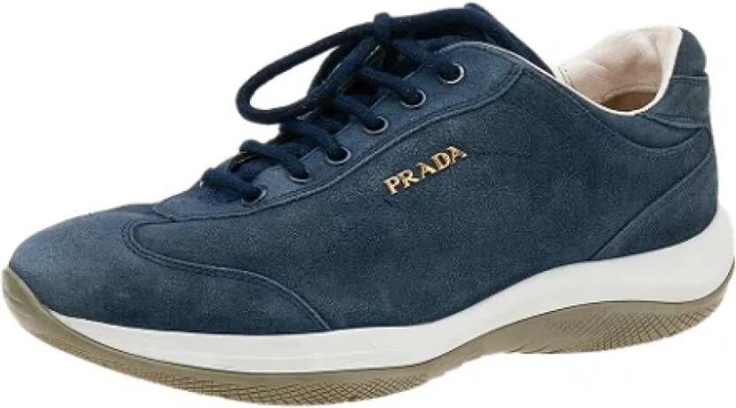 Prada Vintage Pre-owned Suede sneakers Blue Dames