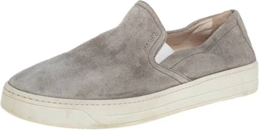 Prada Vintage Pre-owned Suede sneakers Gray Dames