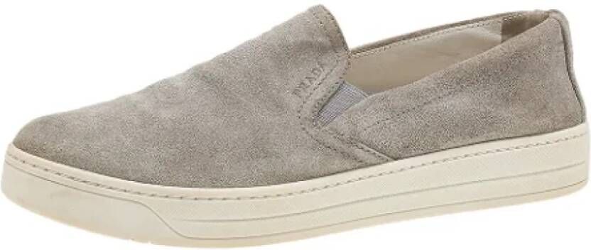 Prada Vintage Pre-owned Suede sneakers Gray Dames