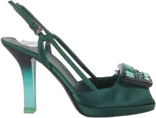 Prada Vintage Pre-owned Velvet heels Green Dames