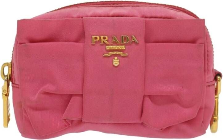Prada Vintage Tweedehands Boogdetail Cosmetische Tas