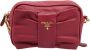 Prada Vintage Tweedehands Boogdetail Leren Crossbodytas - Thumbnail 1
