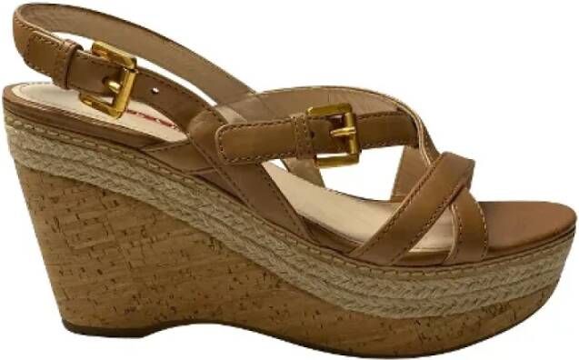 Prada Vintage Tweedehands sandalen Brown Dames