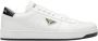Prada Witte Leren Logo Sneakers met Zwarte Metalen Driehoek White Heren - Thumbnail 1