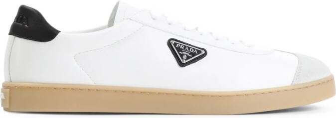 Prada Witte Leren Sneakers Stijlvol Comfortabel