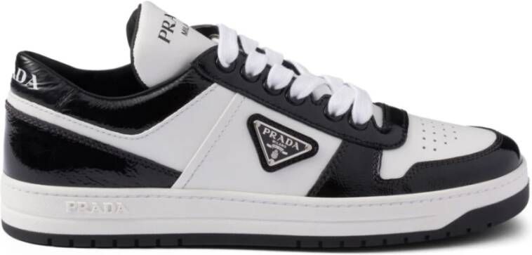 Prada Witte Leren Sneakers Veters Logo