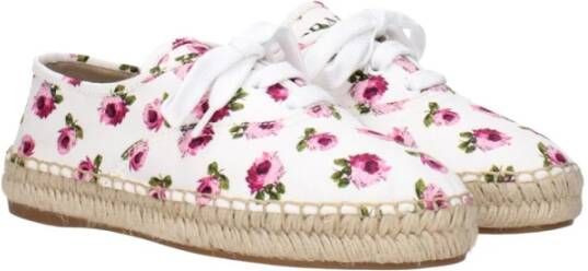 Prada Witte stoffen espadrilles met logodetail